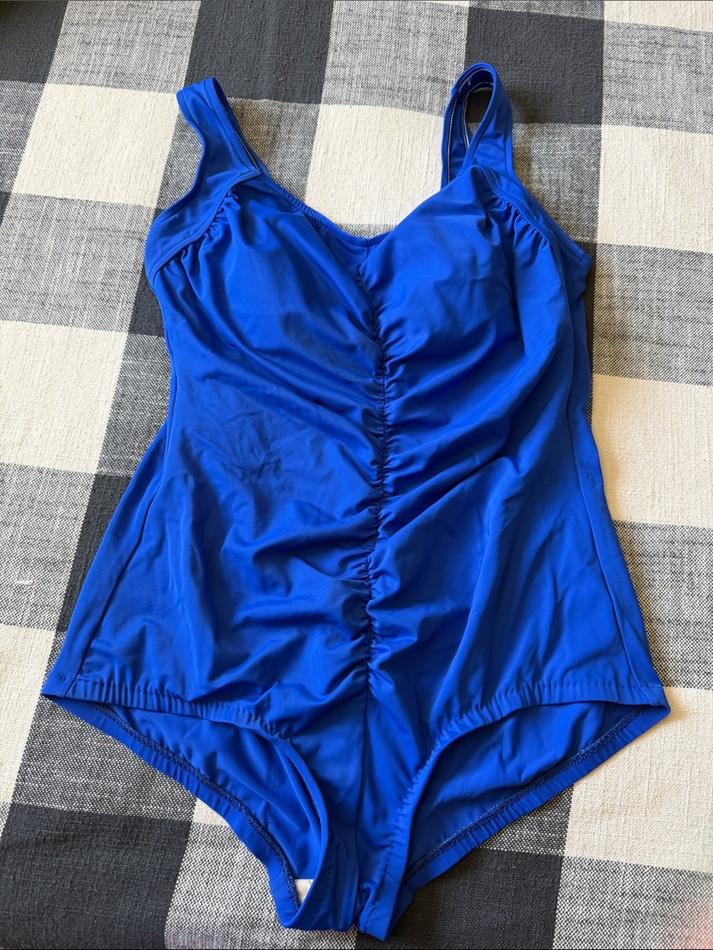 Maxine of Hollywood Royal Blue Ruched One-Piece Swimsuit